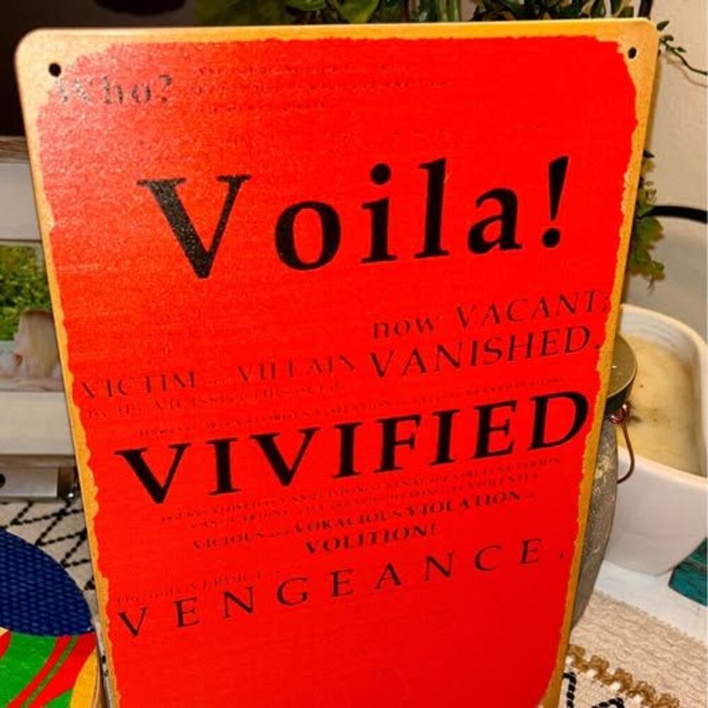 V for Vendetta Metal Sign | Graphic Printed Quote on Metal NWT